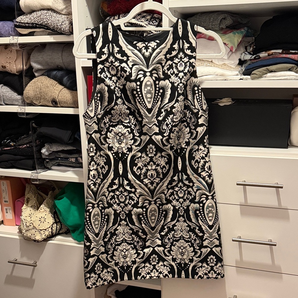 Alice + Olivia Black and White Floral Mini Dress